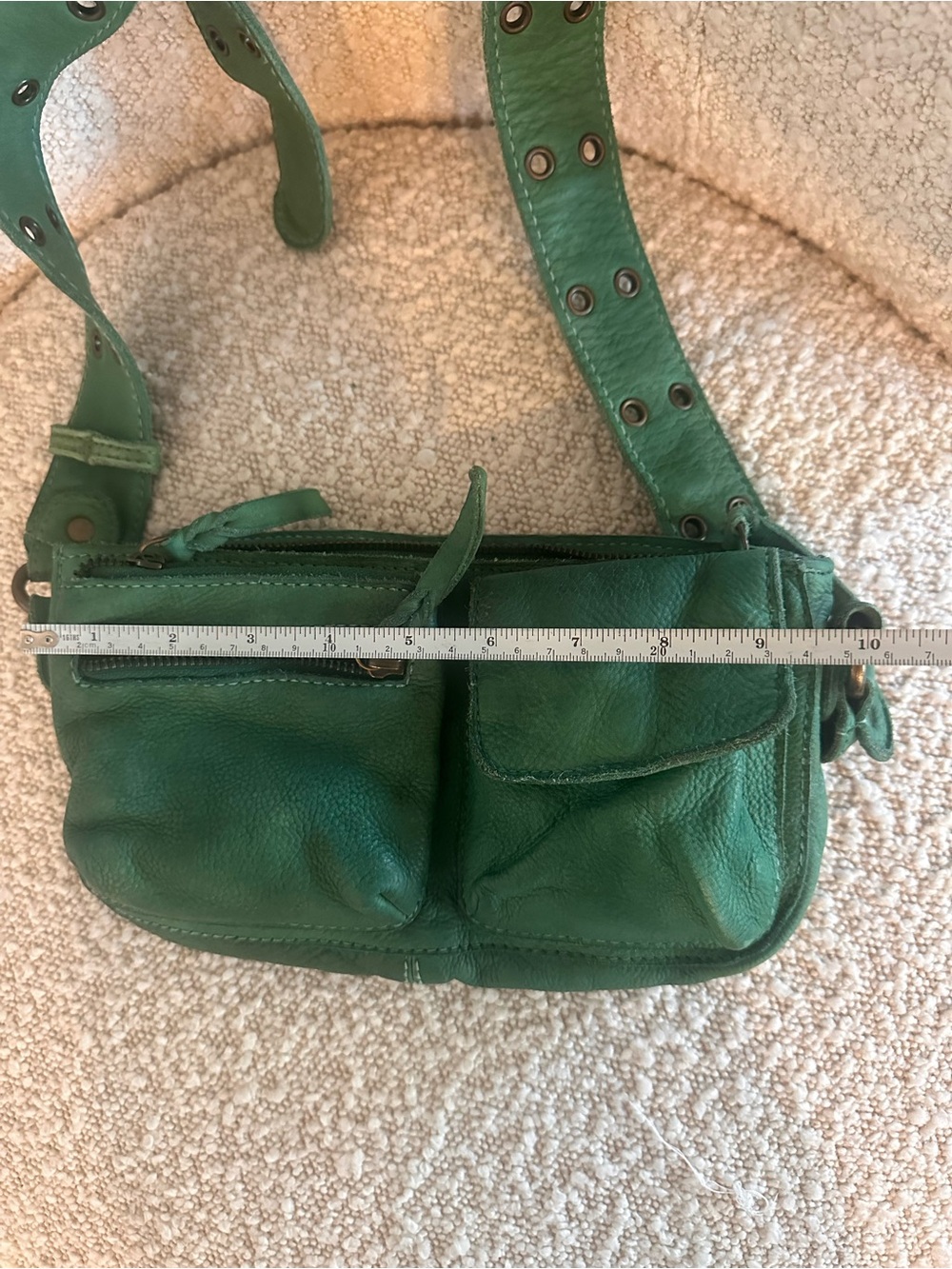 Free people Green Leather Double-Pocket Crossbody Bag - Picture 9 of 9